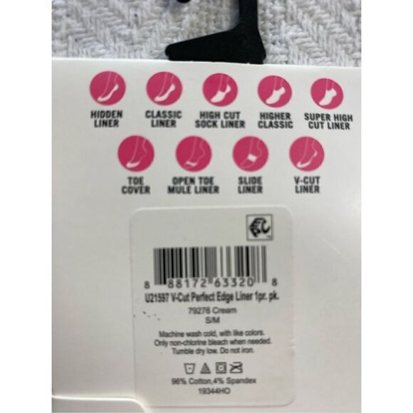 HUE S/M V-CUT Perfect Edge Liners - 3 Pair Shoe Size 4-7 - Picture 5 of 7